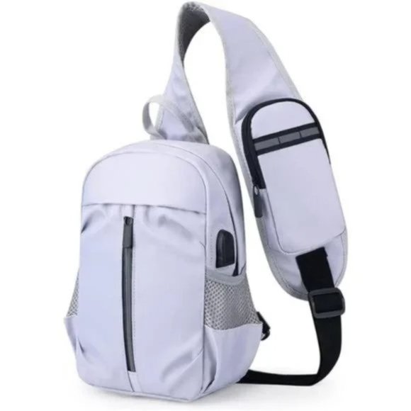 New Sling Backpack Crossbody Outdoor light Grey - Picture 1 of 8